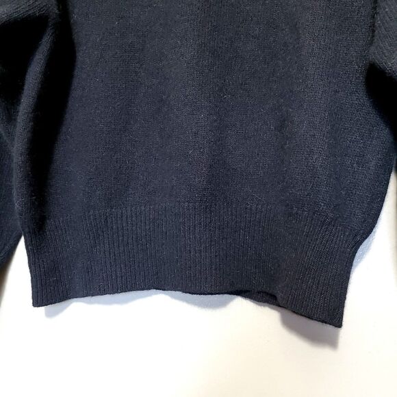 White Wheeler & Martha Sweater Size Medium Black Lambswool Angora Embellished - Picture 5 of 12